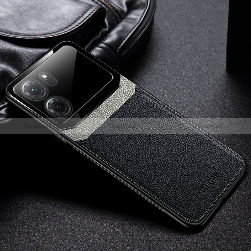 Soft Silicone Gel Leather Snap On Case Cover FL1 for Oppo K10 5G Black