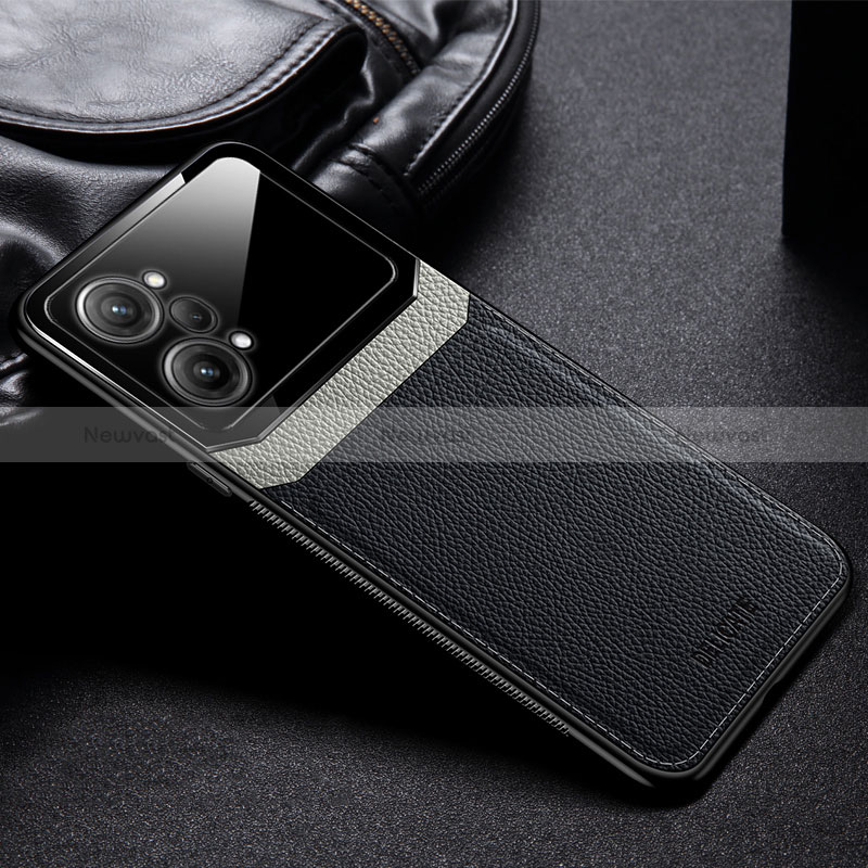 Soft Silicone Gel Leather Snap On Case Cover FL1 for Oppo K10 Pro 5G Black
