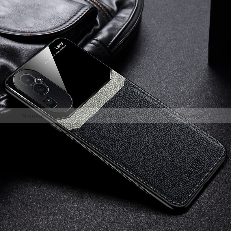 Soft Silicone Gel Leather Snap On Case Cover FL1 for Oppo Reno10 Pro+ Plus 5G Black