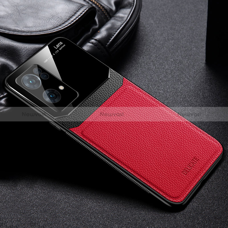 Soft Silicone Gel Leather Snap On Case Cover FL1 for Oppo Reno7 Pro 5G Red