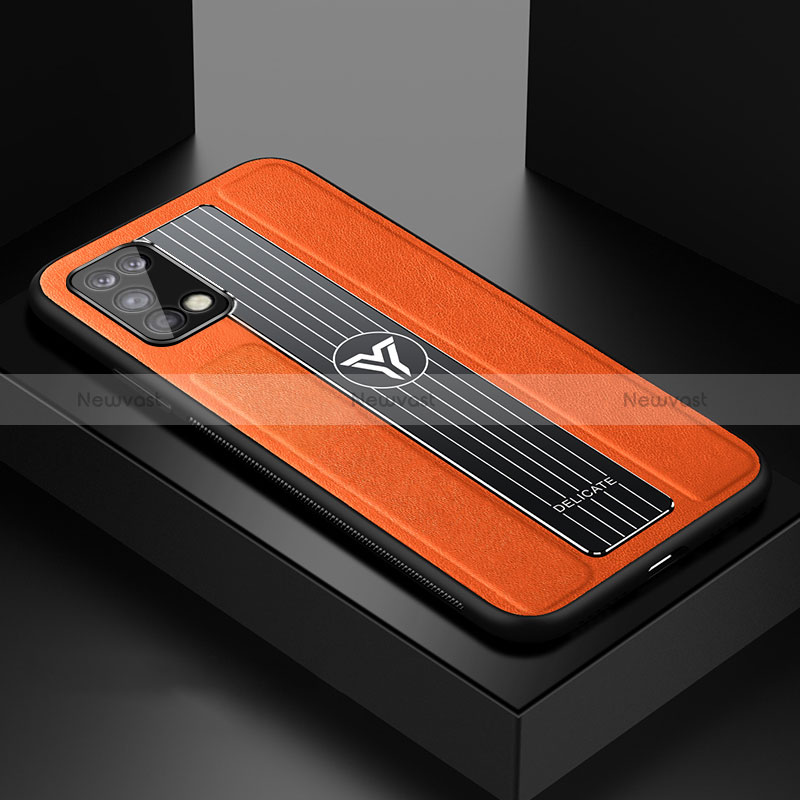 Soft Silicone Gel Leather Snap On Case Cover FL1 for Samsung Galaxy F02S SM-E025F Orange