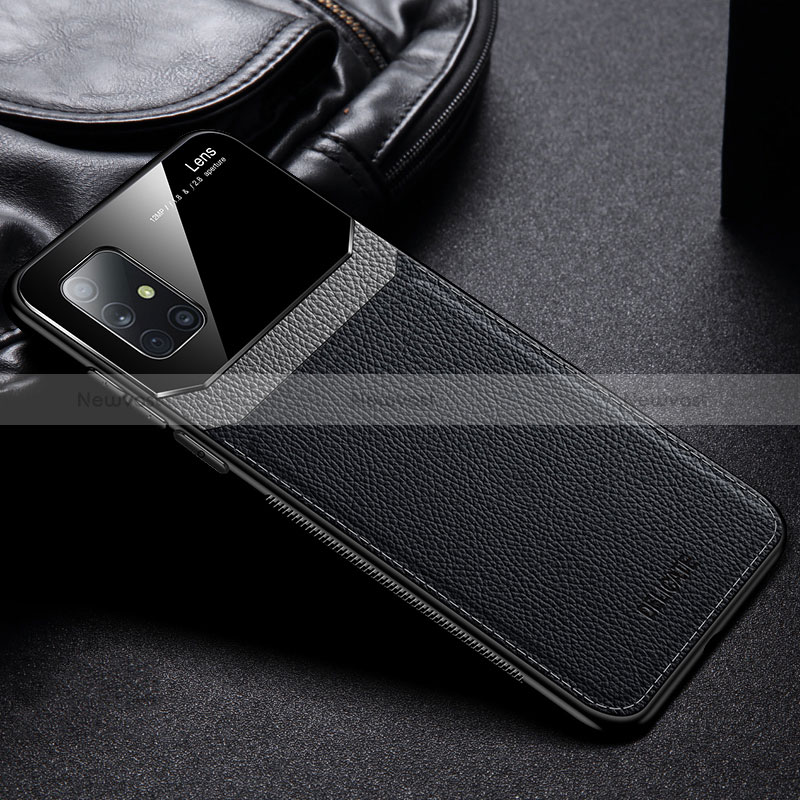 Soft Silicone Gel Leather Snap On Case Cover FL1 for Samsung Galaxy M40S Black