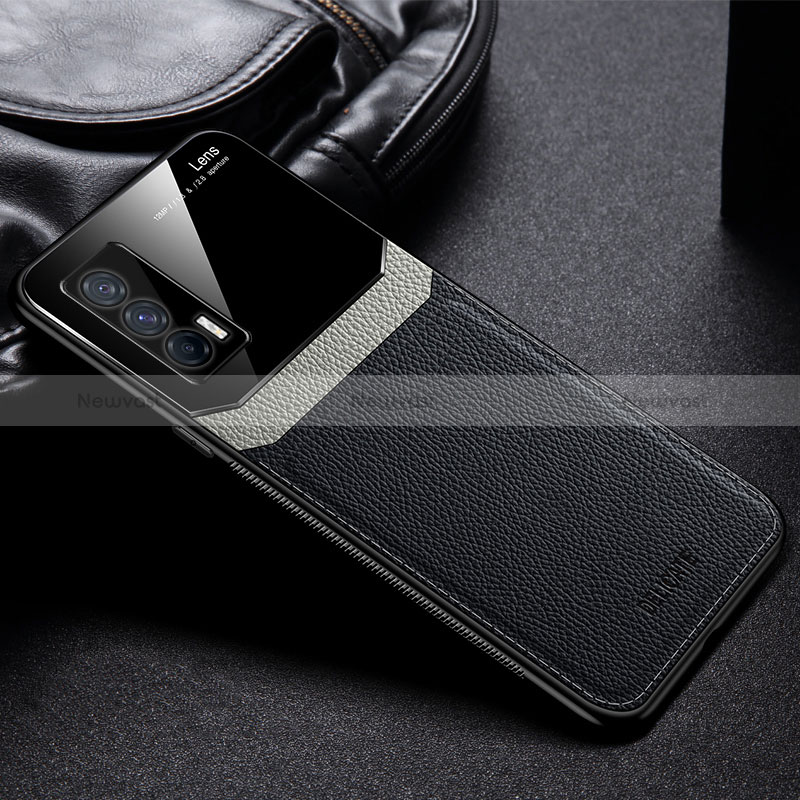 Soft Silicone Gel Leather Snap On Case Cover FL1 for Vivo iQOO 7 India 5G