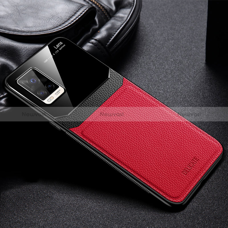 Soft Silicone Gel Leather Snap On Case Cover FL1 for Vivo V20 (2021)