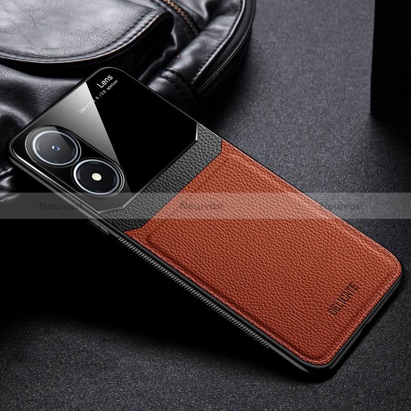 Soft Silicone Gel Leather Snap On Case Cover FL1 for Vivo Y02S