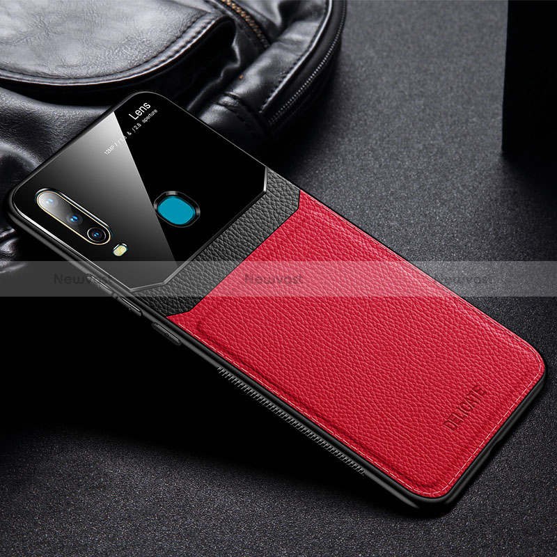 Soft Silicone Gel Leather Snap On Case Cover FL1 for Vivo Y3 Red