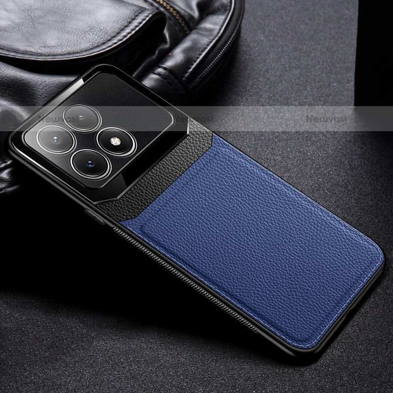 Soft Silicone Gel Leather Snap On Case Cover FL1 for Xiaomi Redmi K70E 5G Blue