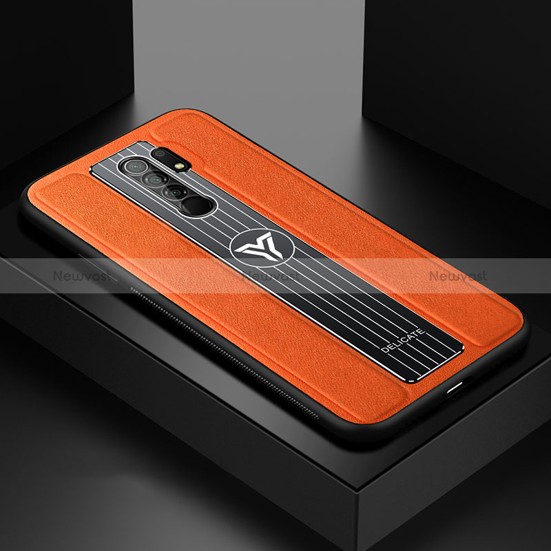 Soft Silicone Gel Leather Snap On Case Cover FL2 for Xiaomi Poco M2 Orange