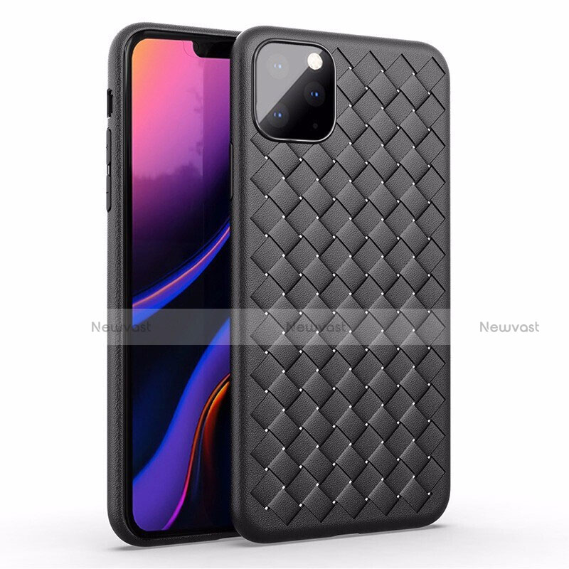 Soft Silicone Gel Leather Snap On Case Cover for Apple iPhone 11 Pro Black