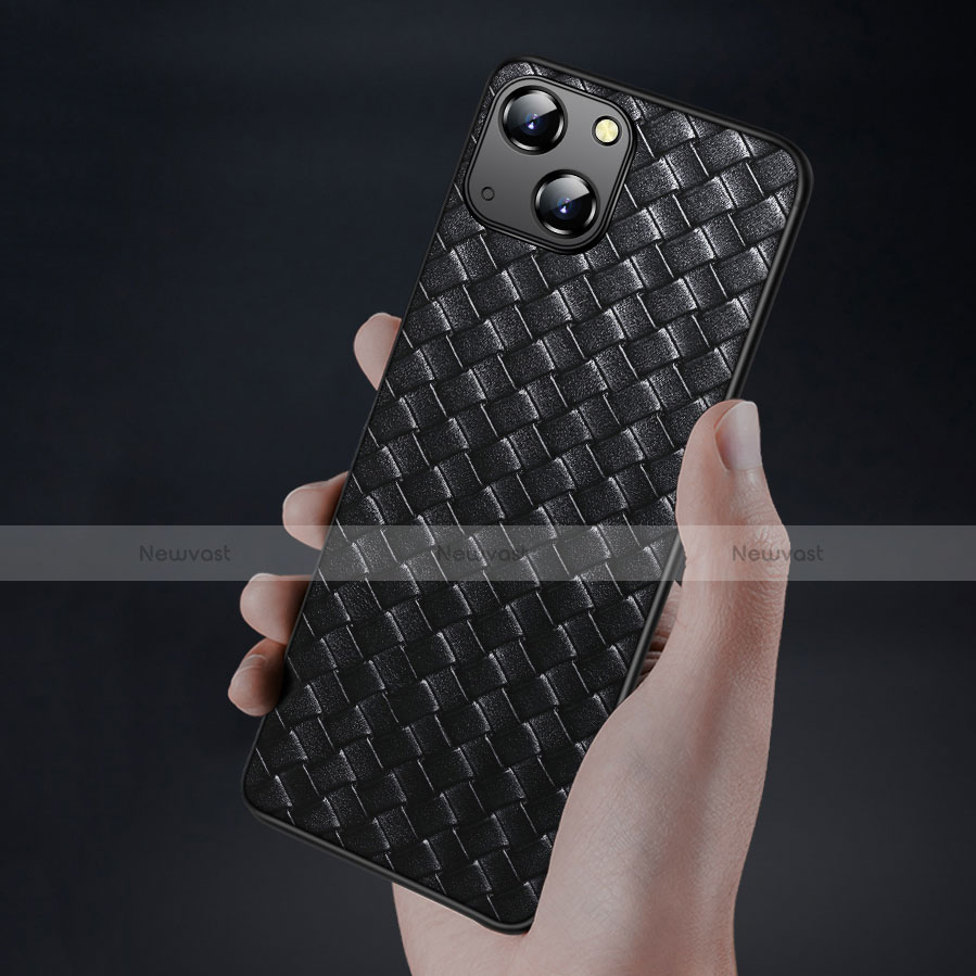 Soft Silicone Gel Leather Snap On Case Cover for Apple iPhone 14 Plus Black