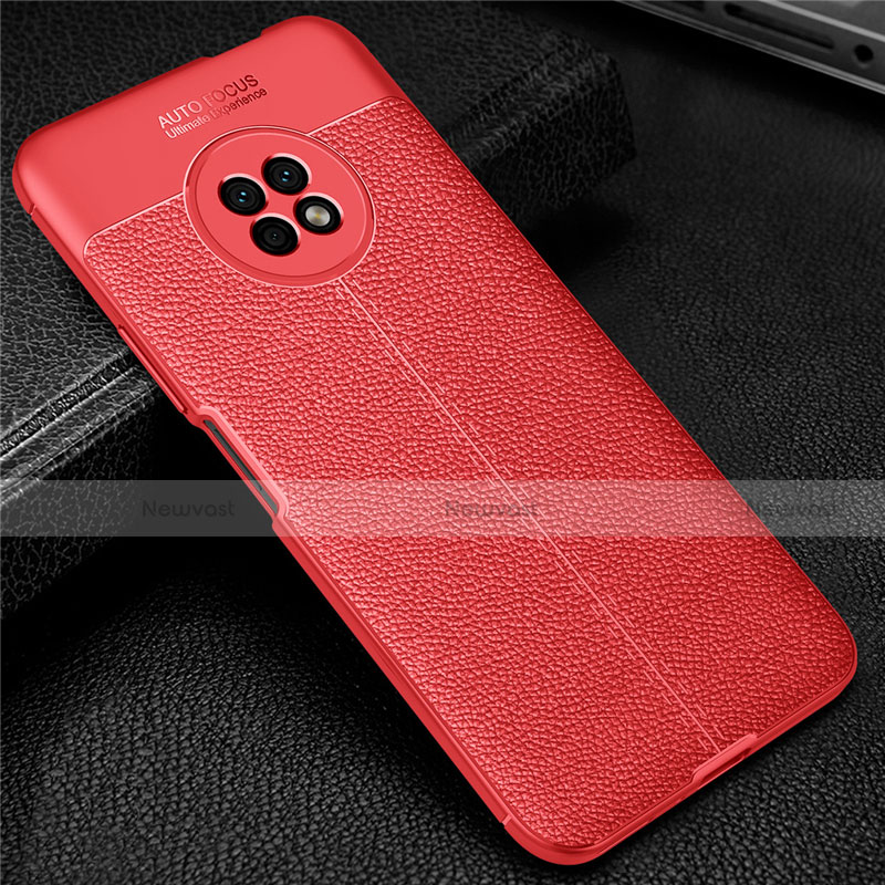 Soft Silicone Gel Leather Snap On Case Cover for Huawei Enjoy 20 Plus 5G Red