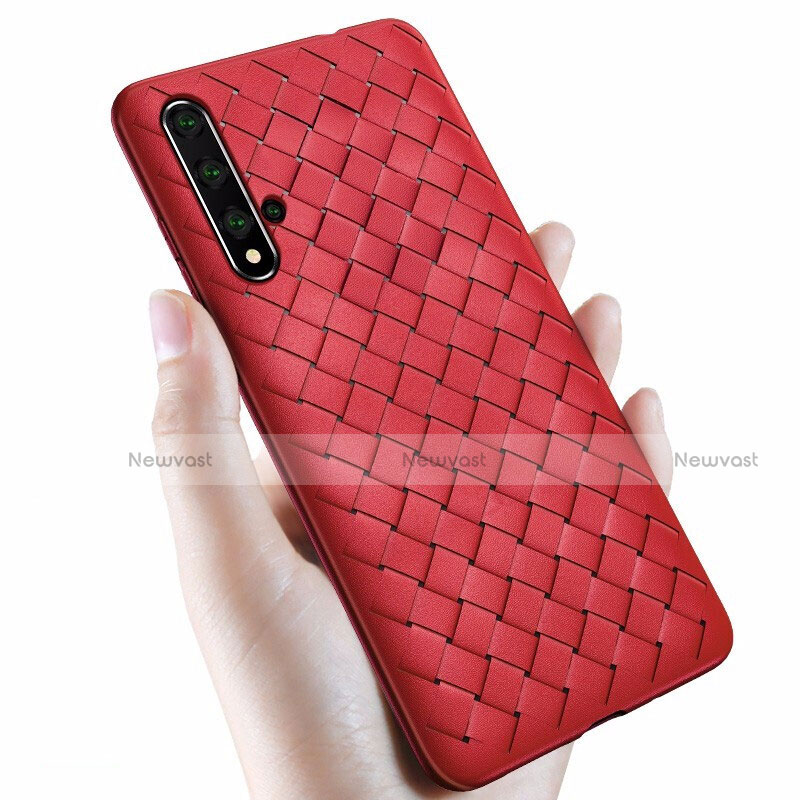 Soft Silicone Gel Leather Snap On Case Cover for Huawei Honor 20 Red