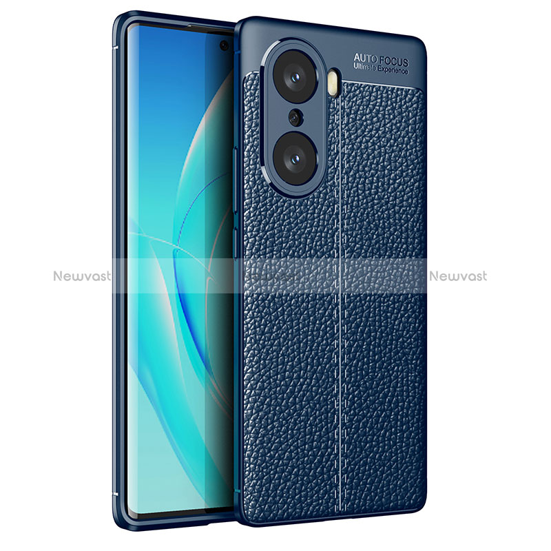 Soft Silicone Gel Leather Snap On Case Cover for Huawei Honor 60 Pro 5G Blue