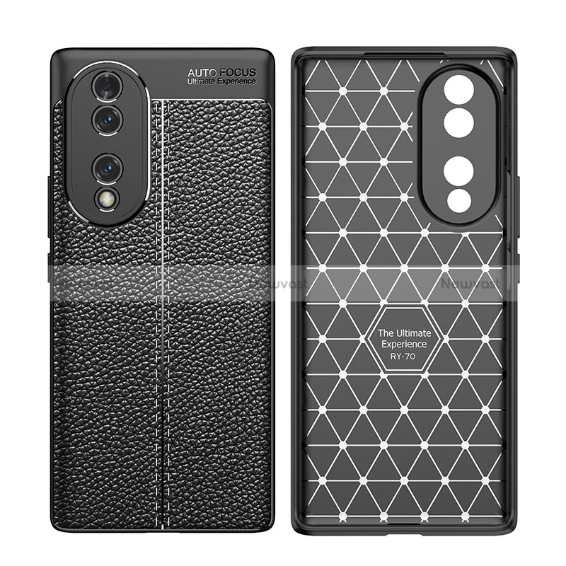 Soft Silicone Gel Leather Snap On Case Cover for Huawei Honor 70 5G