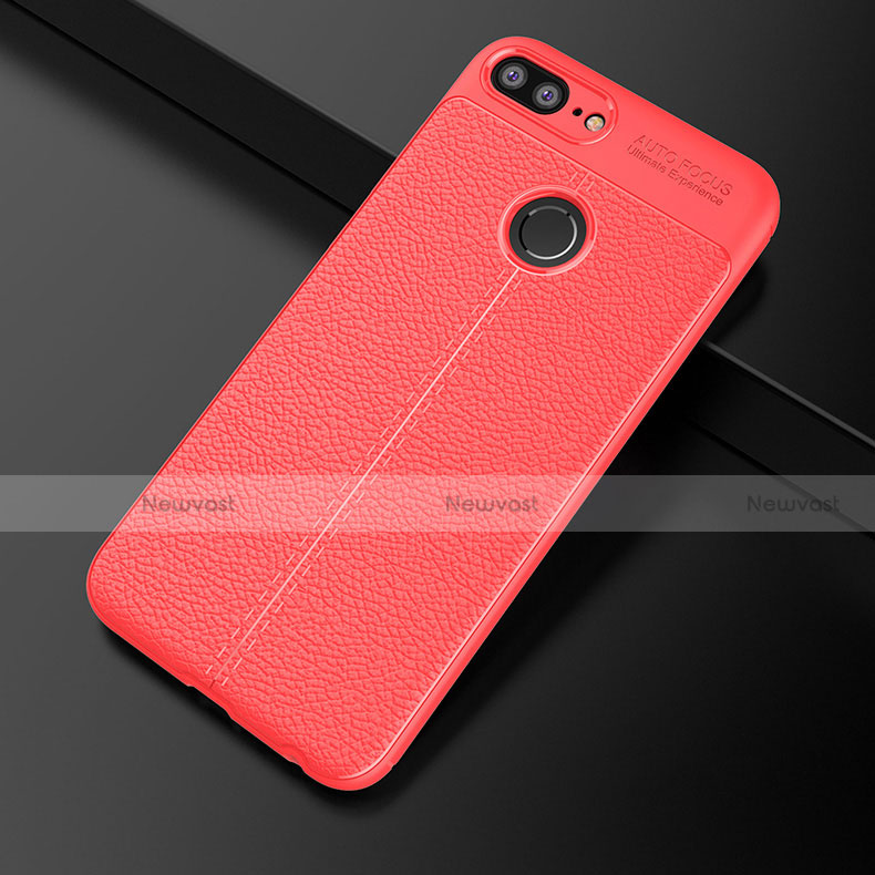 Soft Silicone Gel Leather Snap On Case Cover for Huawei Honor 9 Lite Red