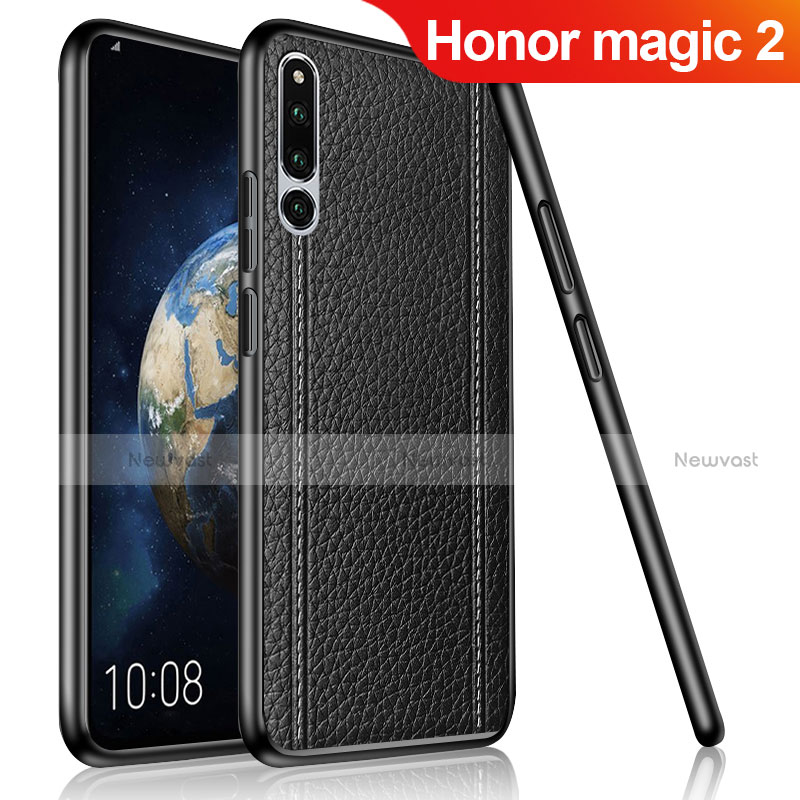 Soft Silicone Gel Leather Snap On Case Cover for Huawei Honor Magic 2 Black