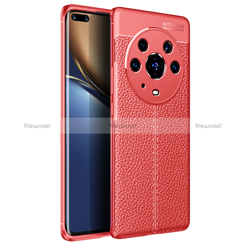 Soft Silicone Gel Leather Snap On Case Cover for Huawei Honor Magic3 Pro 5G Red