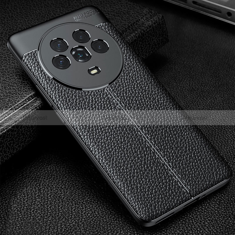 Soft Silicone Gel Leather Snap On Case Cover for Huawei Honor Magic4 5G Black