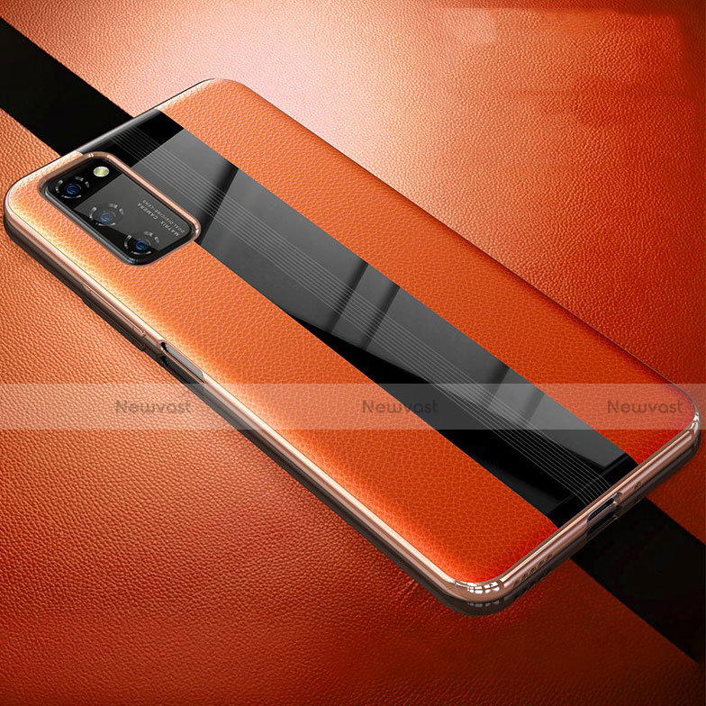 Soft Silicone Gel Leather Snap On Case Cover for Huawei Honor V30 5G Orange