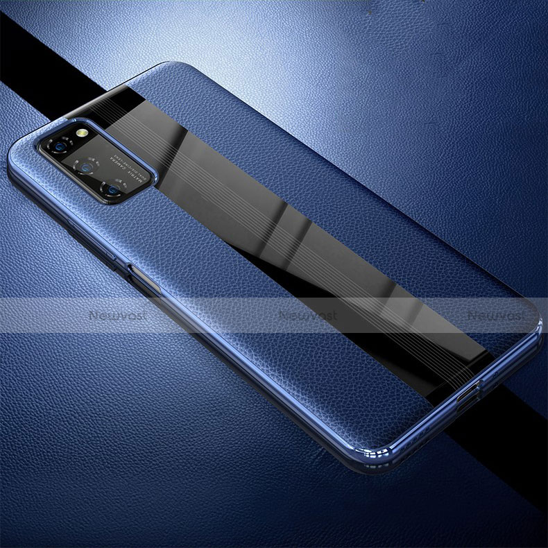 Soft Silicone Gel Leather Snap On Case Cover for Huawei Honor V30 Pro 5G Blue