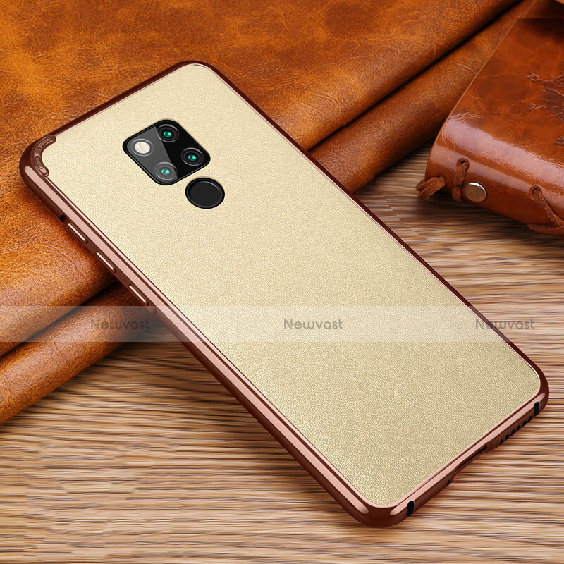 Soft Silicone Gel Leather Snap On Case Cover for Huawei Mate 20 X Gold