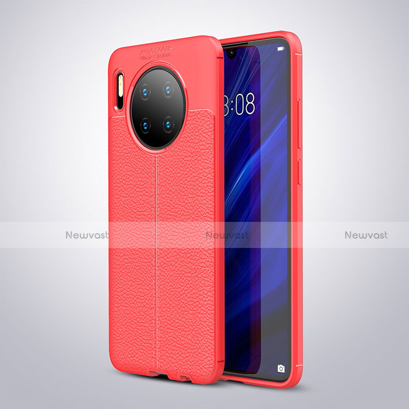 Soft Silicone Gel Leather Snap On Case Cover for Huawei Mate 30 Pro Red