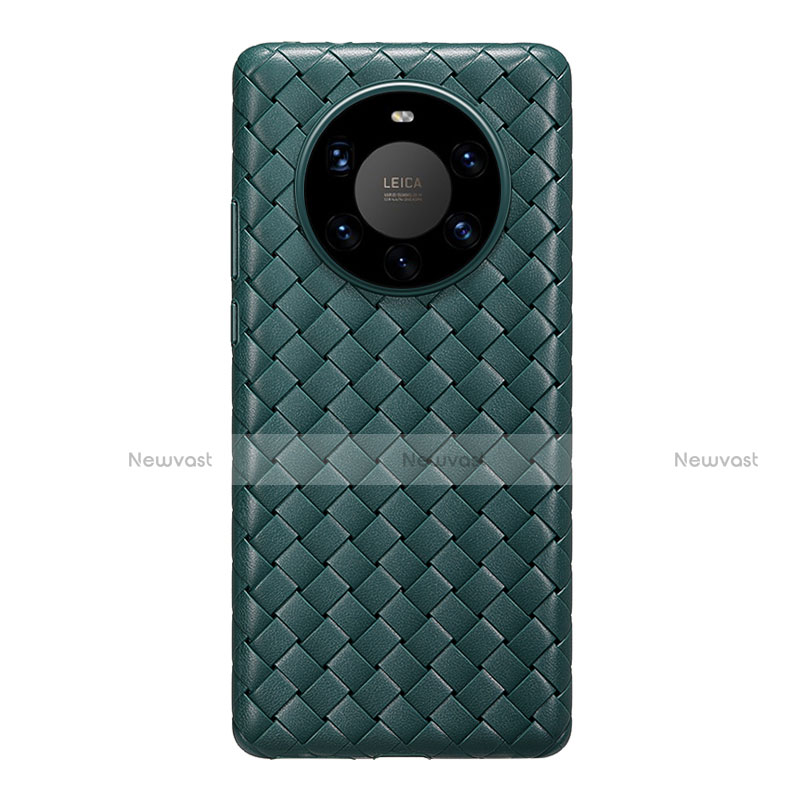 Soft Silicone Gel Leather Snap On Case Cover for Huawei Mate 40 Pro+ Plus Midnight Green