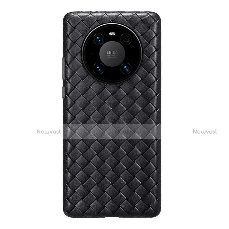 Soft Silicone Gel Leather Snap On Case Cover for Huawei Mate 40E 5G Black