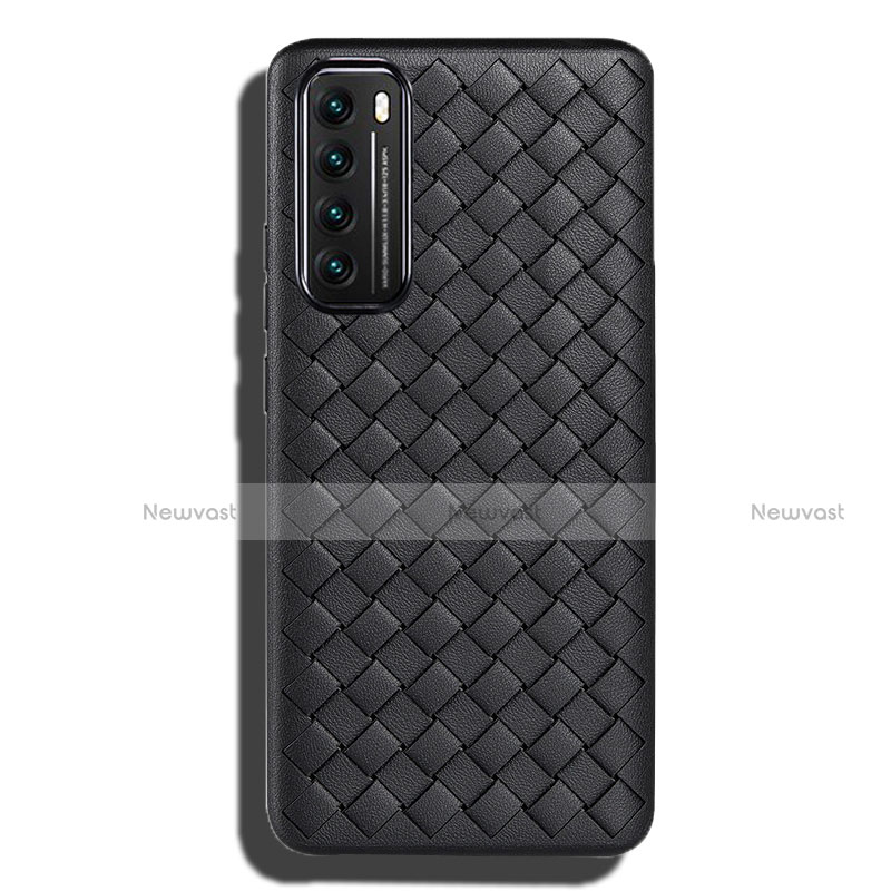 Soft Silicone Gel Leather Snap On Case Cover for Huawei Nova 7 5G Black