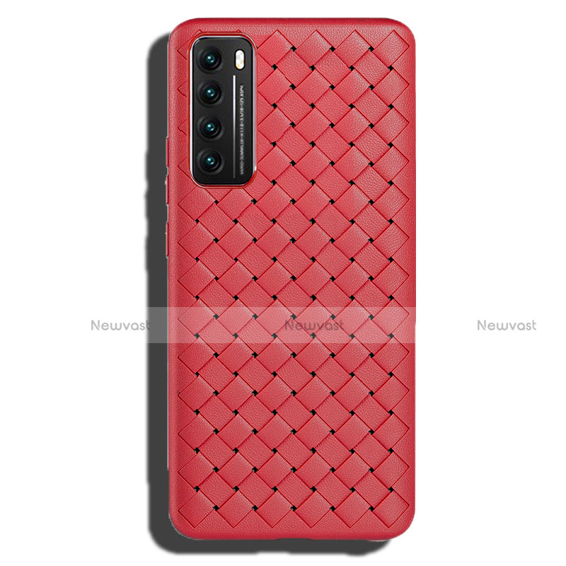 Soft Silicone Gel Leather Snap On Case Cover for Huawei Nova 7 5G Red