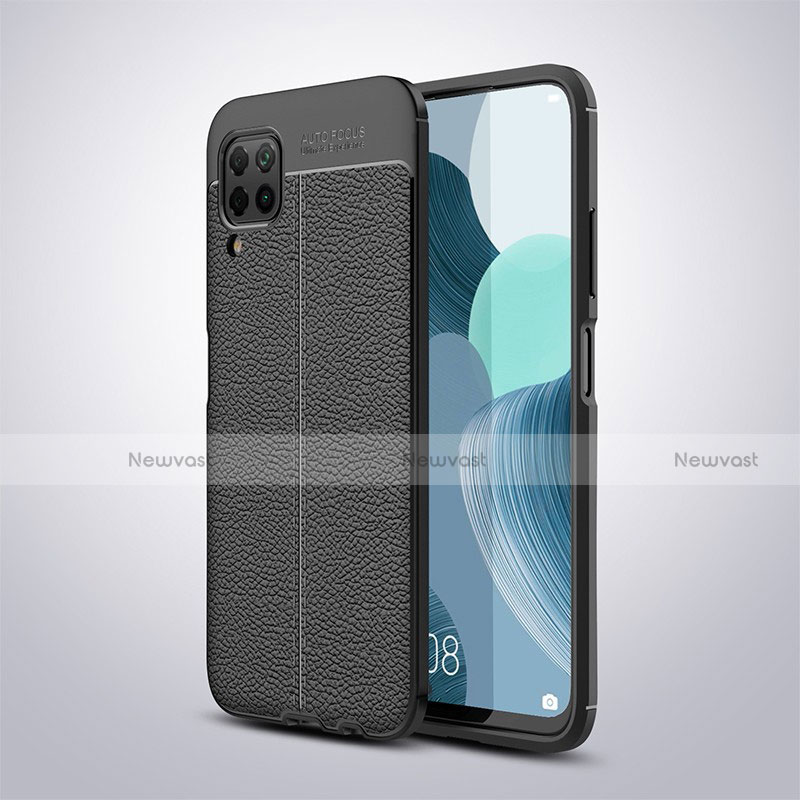 Soft Silicone Gel Leather Snap On Case Cover for Huawei Nova 7i Black