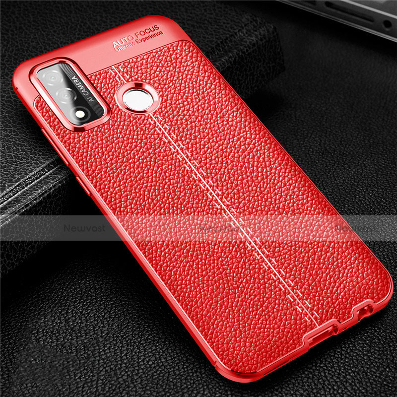 Soft Silicone Gel Leather Snap On Case Cover for Huawei Nova Lite 3 Plus Red