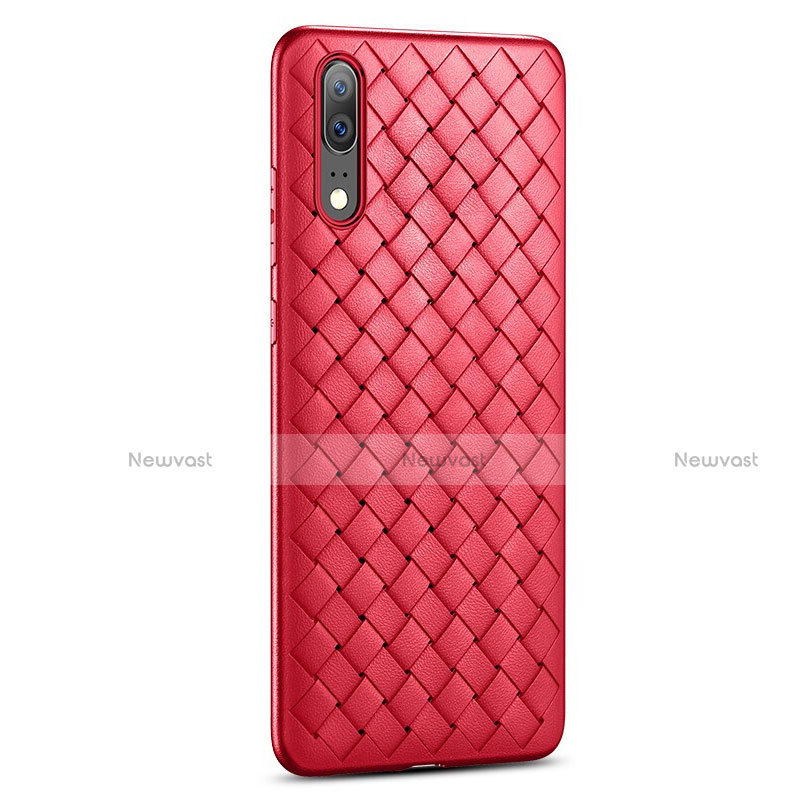 Soft Silicone Gel Leather Snap On Case Cover for Huawei P20 Red