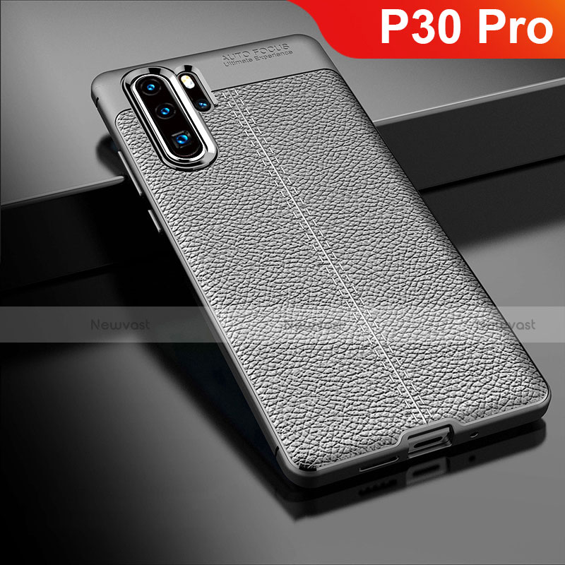 Soft Silicone Gel Leather Snap On Case Cover for Huawei P30 Pro New Edition Black