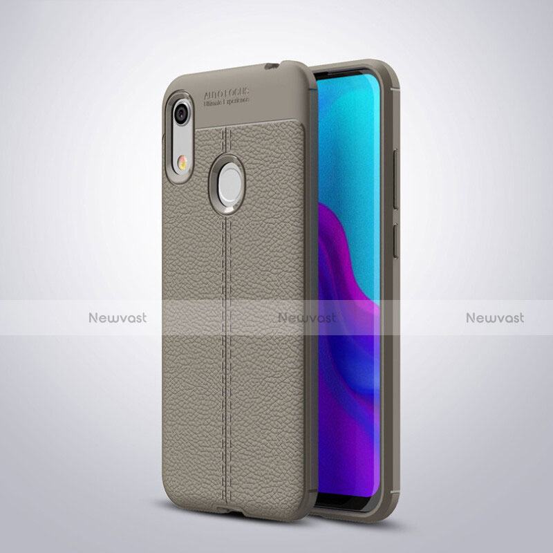 Soft Silicone Gel Leather Snap On Case Cover for Huawei Y6 (2019) Gray