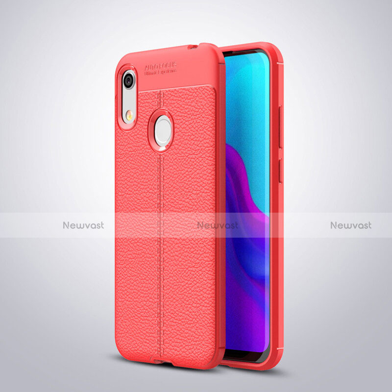 Soft Silicone Gel Leather Snap On Case Cover for Huawei Y6 (2019) Red