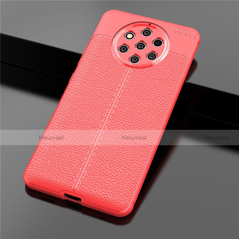 Soft Silicone Gel Leather Snap On Case Cover for Nokia 9 PureView Red