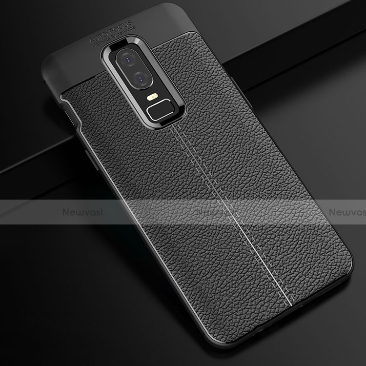 Soft Silicone Gel Leather Snap On Case Cover for OnePlus 6