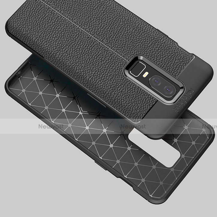 Soft Silicone Gel Leather Snap On Case Cover for OnePlus 6