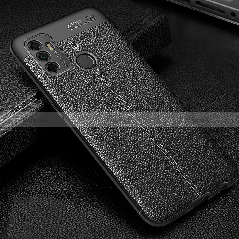 Soft Silicone Gel Leather Snap On Case Cover for Oppo A11s Black