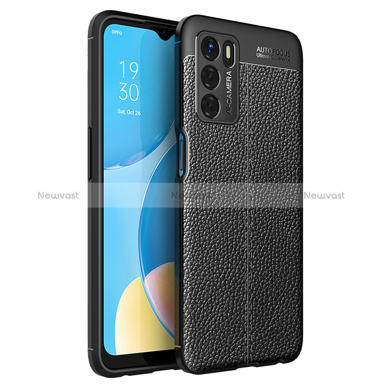 Soft Silicone Gel Leather Snap On Case Cover for Oppo A16 Black