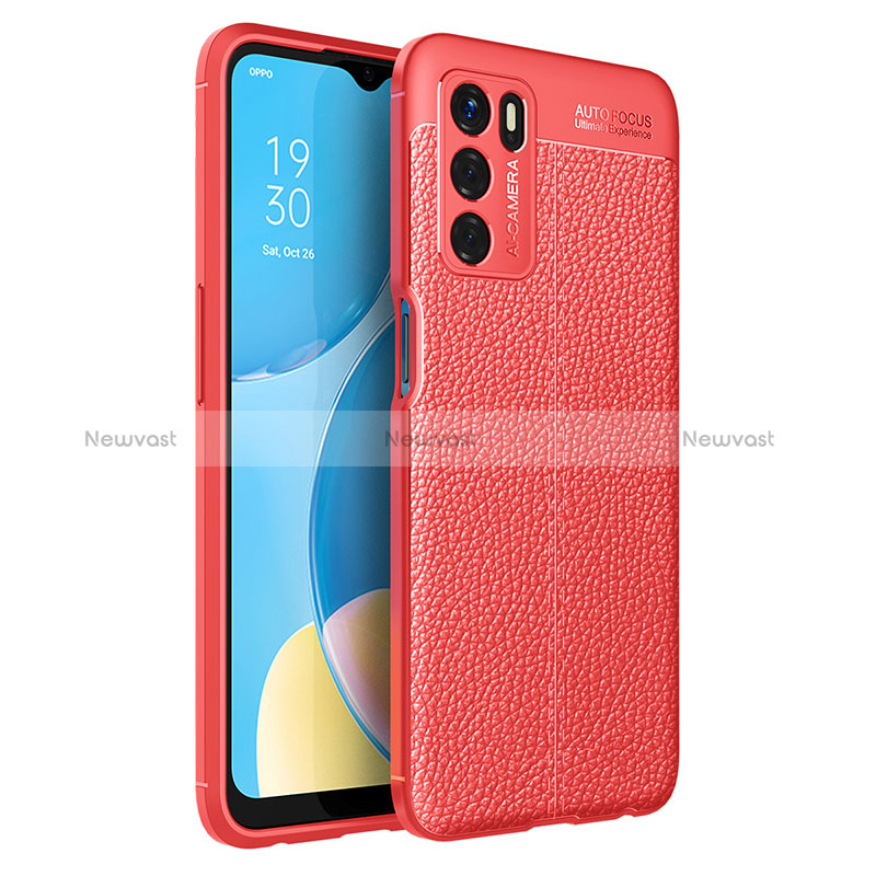 Soft Silicone Gel Leather Snap On Case Cover for Oppo A16s Red