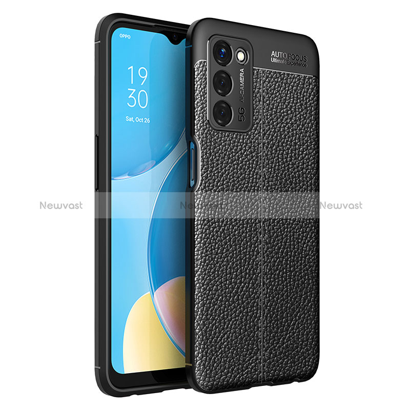 Soft Silicone Gel Leather Snap On Case Cover for Oppo A56 5G Black