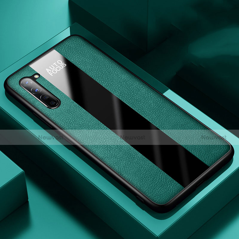 Soft Silicone Gel Leather Snap On Case Cover for Oppo K7 5G Green