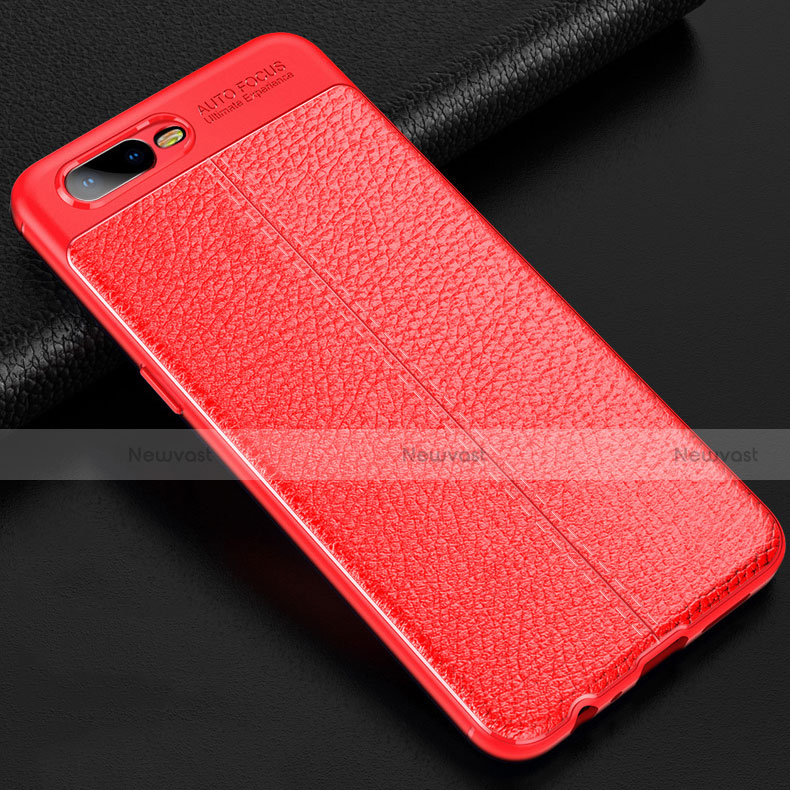 Soft Silicone Gel Leather Snap On Case Cover for Oppo R15X Red