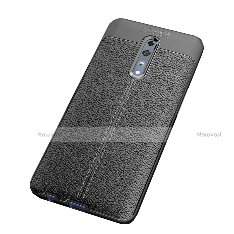 Soft Silicone Gel Leather Snap On Case Cover for Oppo Reno Z Black