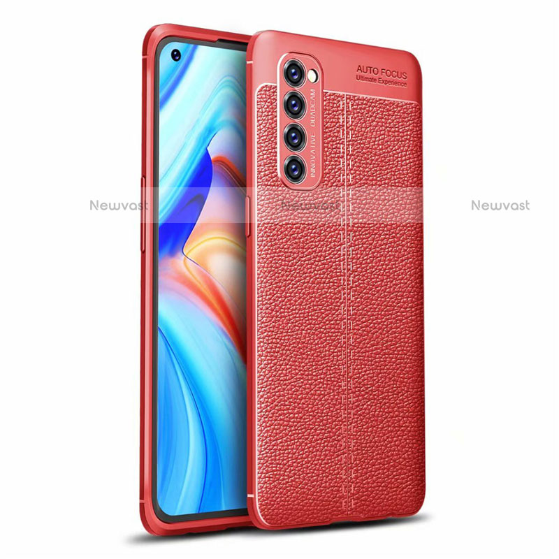 Soft Silicone Gel Leather Snap On Case Cover for Oppo Reno4 Pro 4G