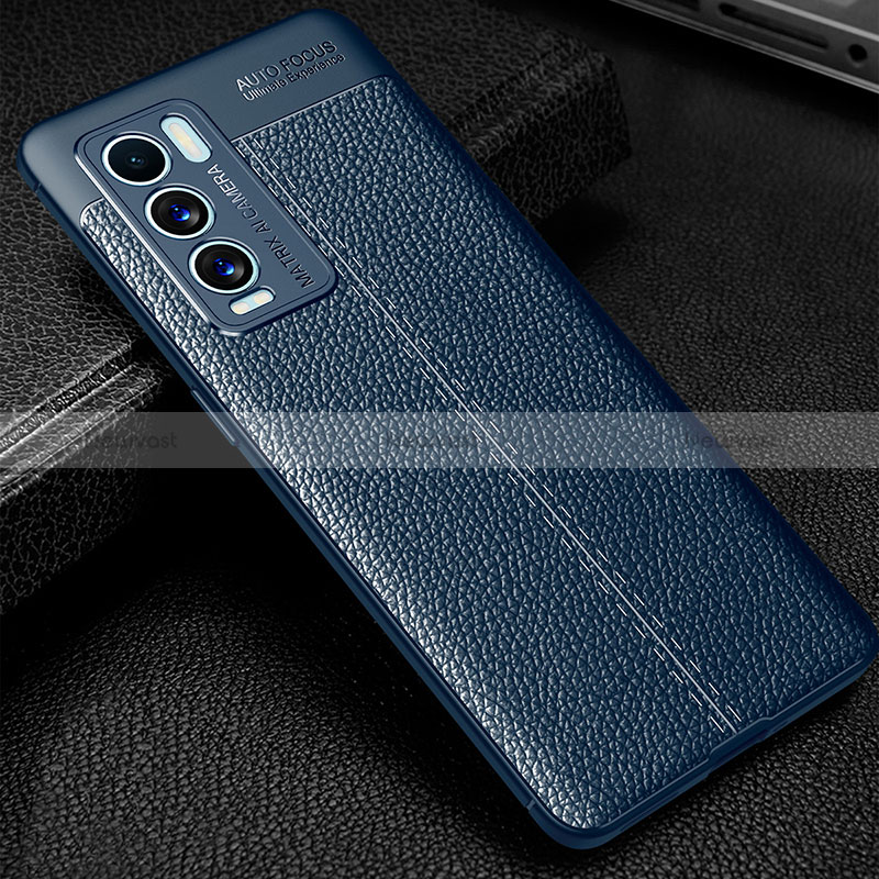 Soft Silicone Gel Leather Snap On Case Cover for Realme GT Master Explorer 5G Blue