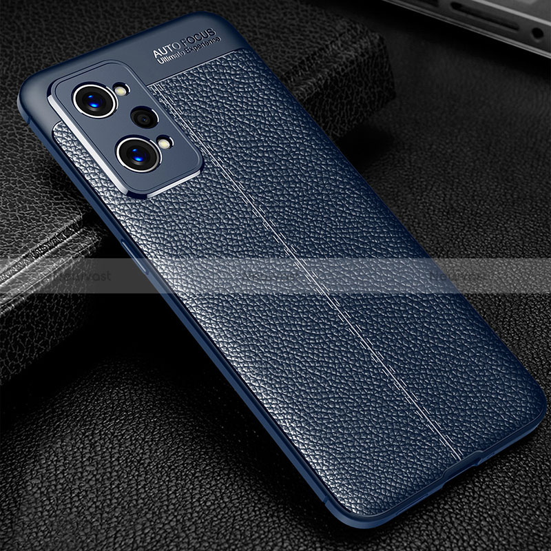 Soft Silicone Gel Leather Snap On Case Cover for Realme GT Neo2 5G Blue