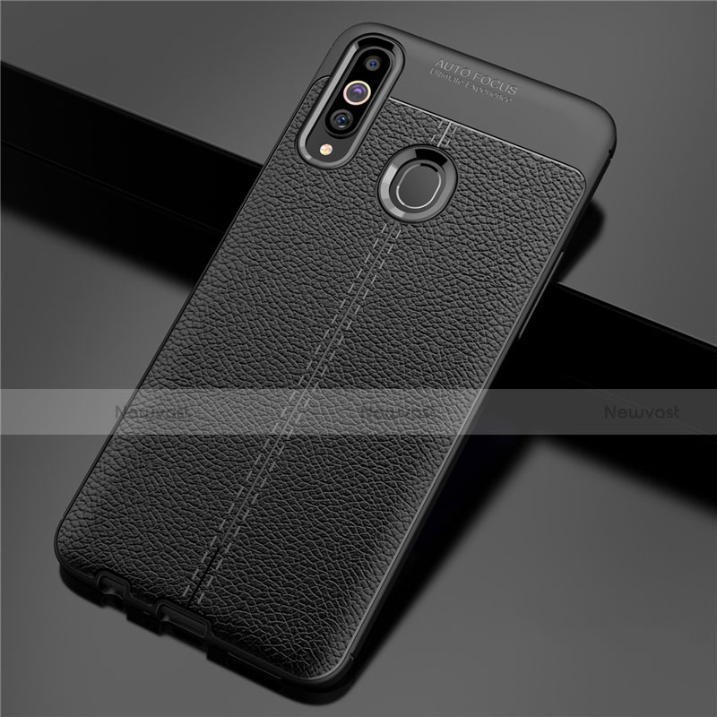 Soft Silicone Gel Leather Snap On Case Cover for Samsung Galaxy A20s Black